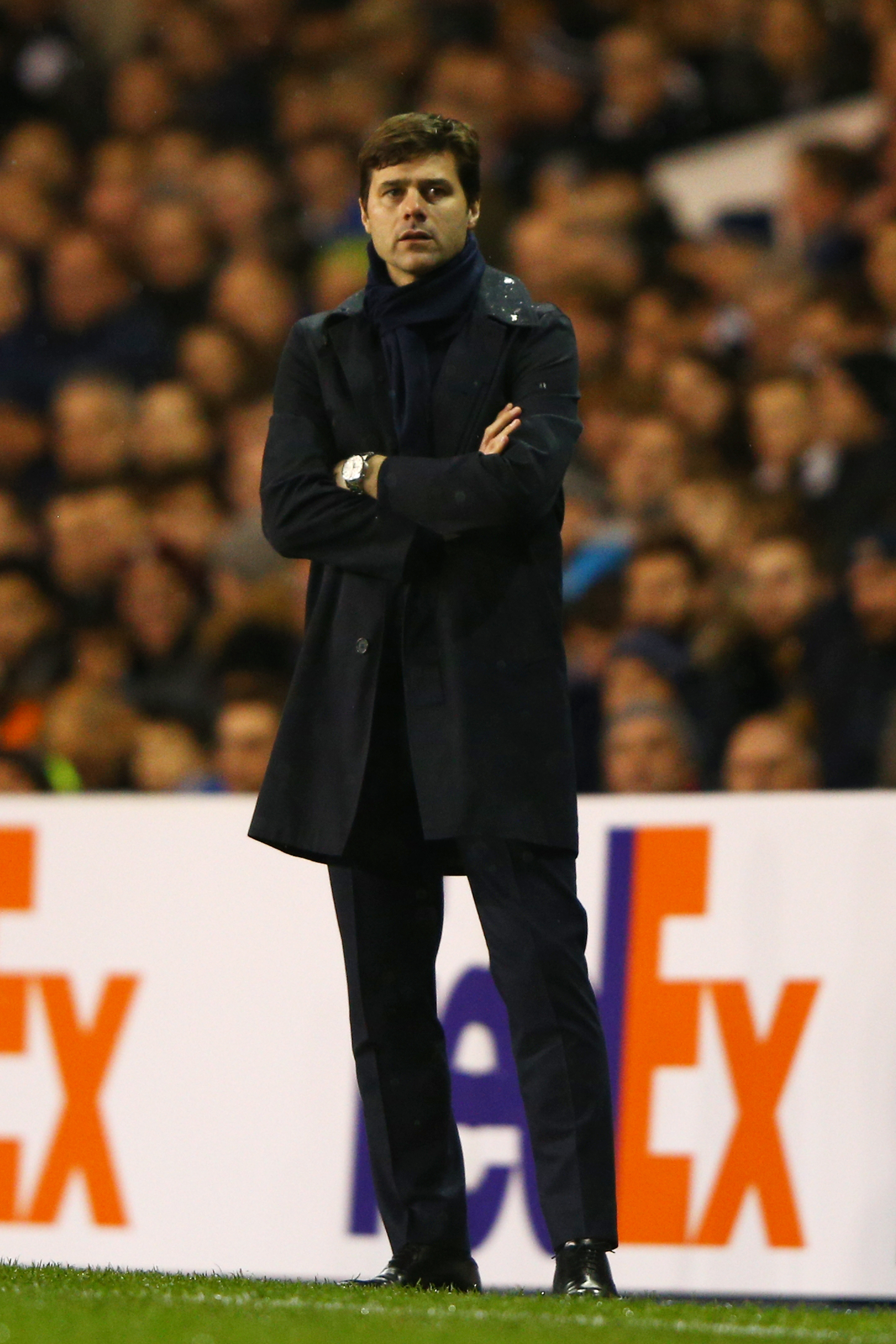 Mauricio Pochettino the manager of Spurs looks on during the UEFA Europa League Group J match between Tottenham Hotspur and AS Monaco at White Hart Lane on December 10, 2015 in London, United Kingdom. (Photo by Ian Walton/Getty Images)