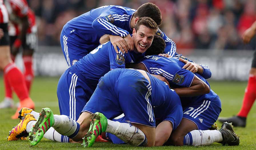 Chelsea celebrate - Image Source: Premier League