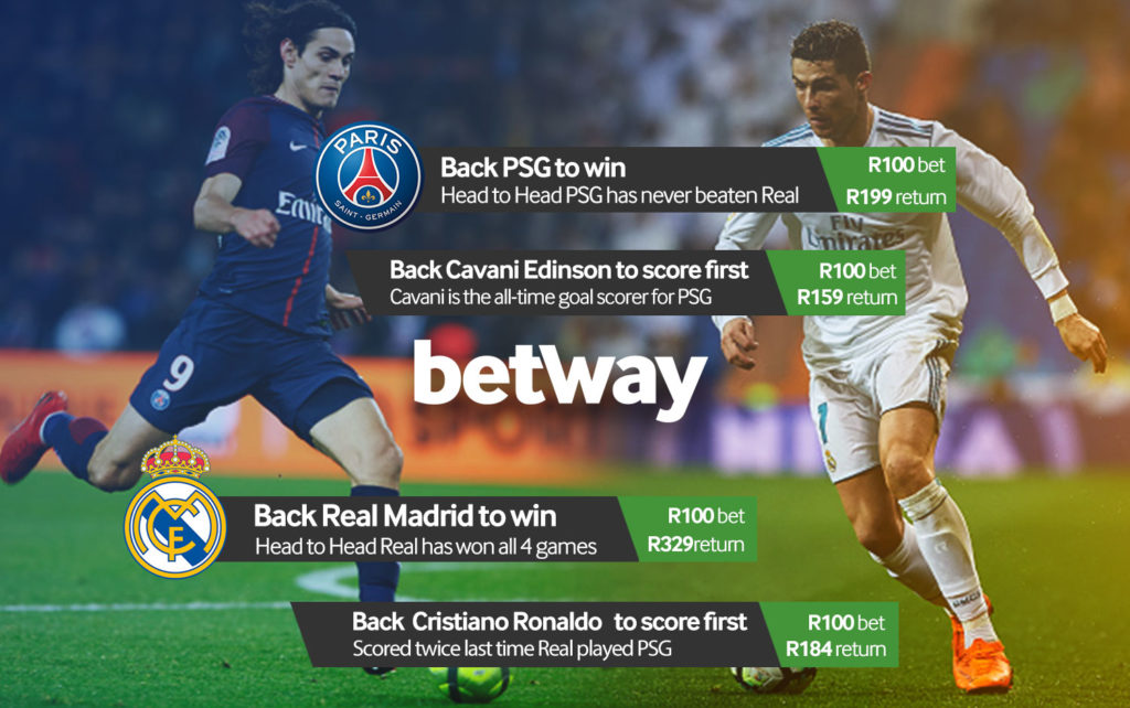 Betway best bets PSG VS Real Madrid 