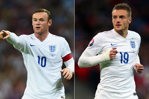 Wayne Rooney and Jamie Vardy 