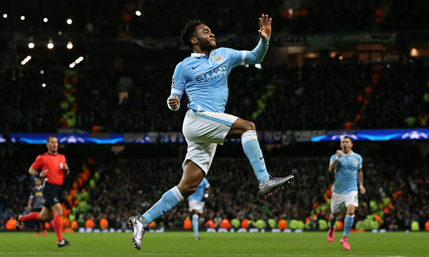 Raheem Sterling Celebrating