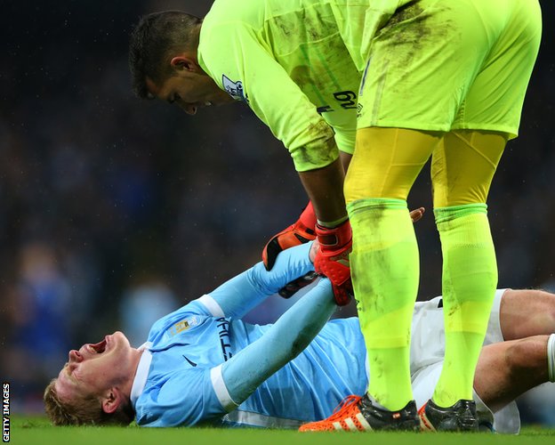 Kevin De Bruyne Knee Injury Pellegrini Update Goli Sports