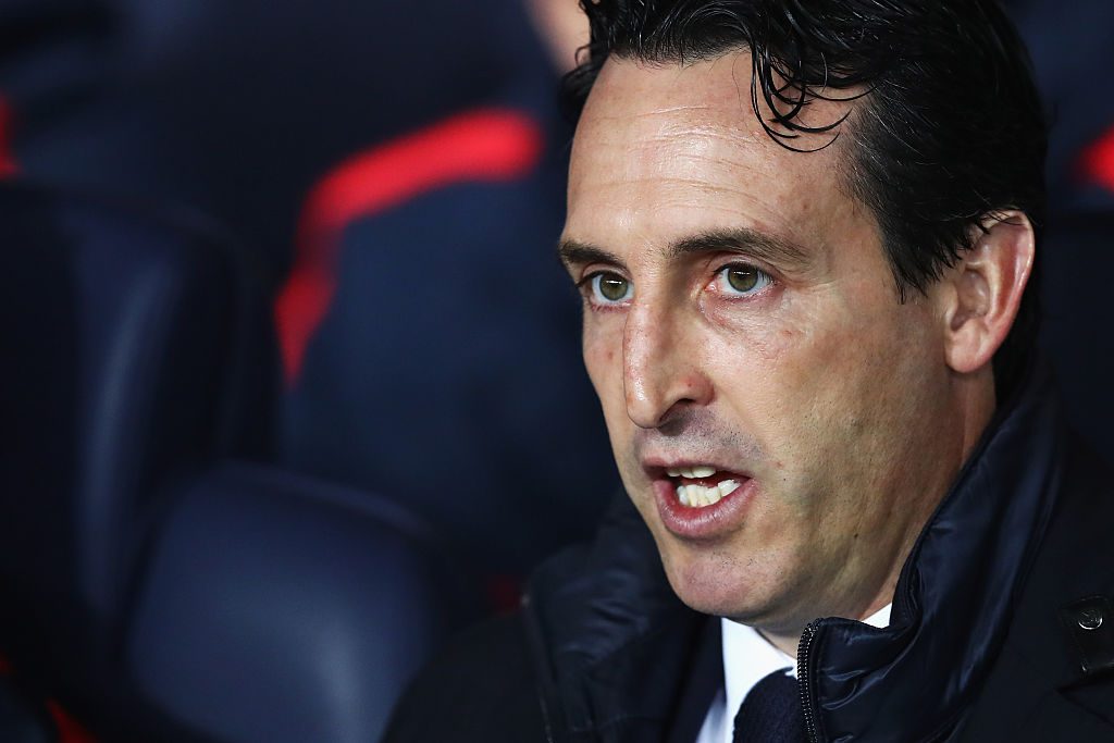 PARIS, FRANCE - OCTOBER 19: Head Coach / Manager of PSG, Unai Emery looks on during the Group A, UEFA Champions League match between Paris Saint-Germain Football Club and Fussball Club Basel 1893 at Parc des Princes on October 19, 2016 in Paris, France. (Photo by Dean Mouhtaropoulos/Getty Images)